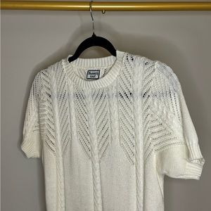 Vintage Off-White Short Sleeve Sweater